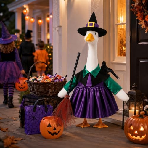 Halloween Goose Outfit Witch Porch Goose Clothes for Outdoor Lawn Decor - Image 3