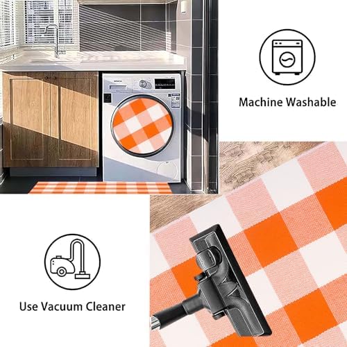 Fall Layering Rug 24"x35" Orange and White Halloween Door Mat Outdoor - Image 4