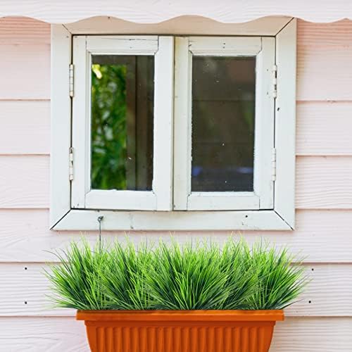 Ouddy Decor 24 Pcs Artificial Plants Outdoors Fake Greenery Stems, Green - Image 5