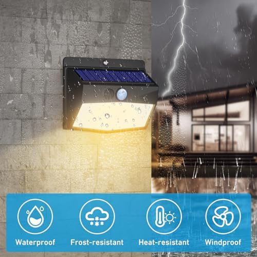 Peasur 1 Pack Solar Motion Sensor Lights Outdoor Waterproof with 3 Modes - Image 4