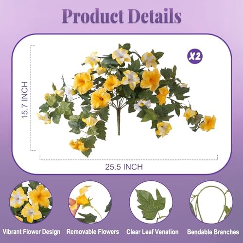 Ammyoo Artificial Fake Petunia Flowers for Outdoor Decoration - Image 2