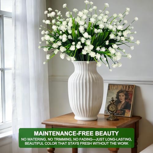 20 Bundles Artificial Flowers for Outdoors, Summer Spring Grass Camellia - Image 5