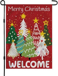 Christmas Decorations Outdoor - Xmas Tree Welcome Garden Flag | Christmas Party Decor Favors Supplies for Indoor Outside -Red Navidad Double-Side Backdrop Banner for Garden Porch Patio Lawn Yard,12x18 by OHOME