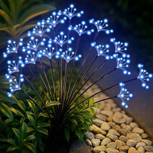 Solar Garden Lights 2 Pack Waterproof Swaying Starburst Lights Blue by Slyuexu