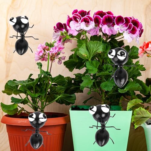 Cruis Cuka Metal Yard Art Garden Decor Cute Ant Outdoor Fence Decorations Lawn Ornaments - Set of 4 Black - Image 5