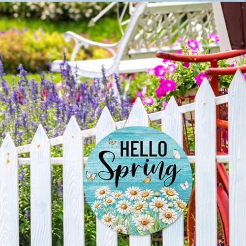 Hello Spring Door Sign, Spring Wildflower Wooden Sign front Porch Decor, Seasonal Floral Hanging Decor, Welcome Spring Hanging Sign for Home Door Wall Porch Indoor Outdoor Decor - Image 7