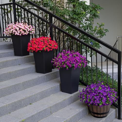 Artificial Faux Flowers for Outdoor 16 Bundles Fake Morning Glory,Fuchsia - Image 6