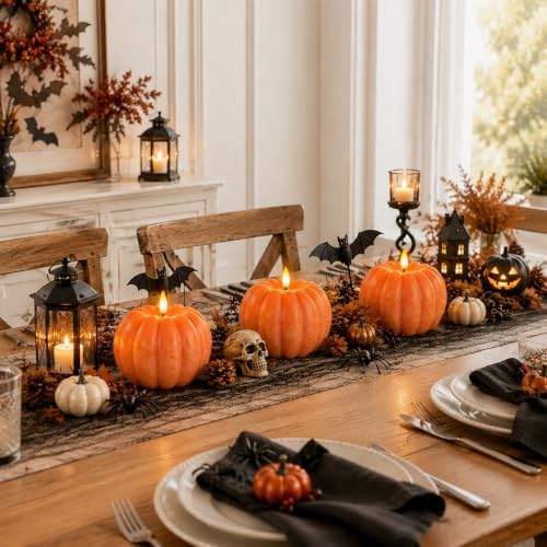 Fall Decorations for Home, Flameless Pumpkin Candles for Fall Decor - Image 3