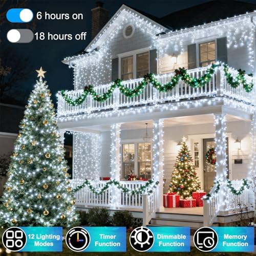 1500 LED 470FT Christmas String Lights, 12 Modes, Timer, Memory & Dimming - Image 3
