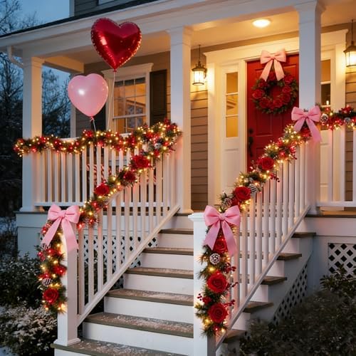 LAMPHOME Red Warm Valentine's String Lights Indoor Outdoor Waterproof,Expandable 21.6 Ft 100 LED Christmas Fairy Light Valentine's Day Garland Party Patio Bedroom Xmas Tree Galentine's Day Decoration - Image 2