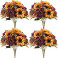 GTIDEA 8 Bundles Fall Artificial Flowers Bouquet, Fake Sunflowers Flowers by GTIDEA