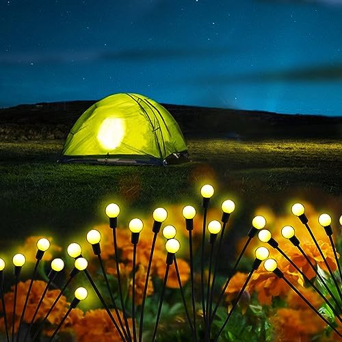 Solar Garden Lights Outdoor, 2 Pack 16 LED Solar Firefly Lights Waterproof, Sway by Wind, Swaying Light for Yard Patio Backyard Garden Planter Flower Bed Pathway Outdoor Decoration (Warm White) - Image 6