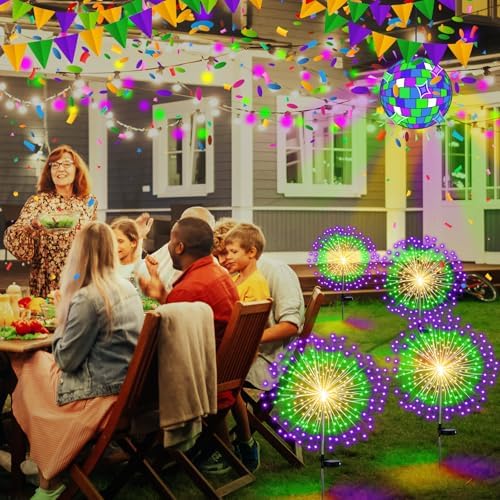 Tujoe 4 Pack Halloween Outdoor Garden Decoration Solar Firework Lights - Image 2