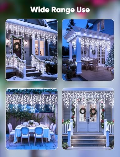 Brightown Icicle Christmas Lights Outdoor,33FT 1020LED Cluster Icicle Light - Image 7