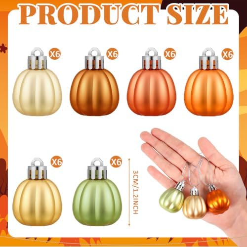 Colingmill 36 Pcs Fall Tree Ornaments, Farmhouse Pumpkin Hanging Ornaments - Image 2