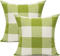 VAKADO 22x22 Grass Green White Buffalo Plaids Decorative Throw Pillow Covers Retro Farmhouse Checkered Sage Green Furniture Square Cushion Cases Home Decorations for Couch Patio Sofa Outdoor Set of 2 by VAKADO