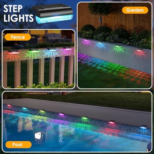 Mancra Solar Step Lights Outdoor, Solar Deck Lights Waterproof Outdoor Lighting for Patio Fence Stairs Post Railing Yard and Garden (Color Changing, 24 Pack) - Image 7