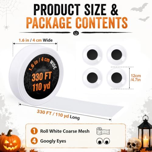 Marspark 5 Pcs Halloween Mummy Decoration Halloween DIY Wrap Kit - Image 2