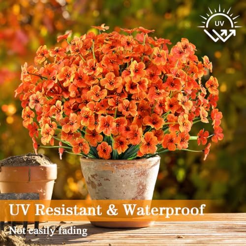 AGIRL Artificial Fall Flowers Fake Mums Outdoor,Faux Plant Porch Decor Home - Image 3