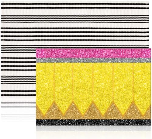 Duraaamo Classroom Welcome Mat Pencil Rug Back to School Doormat, 2 Pack by Duraaamo