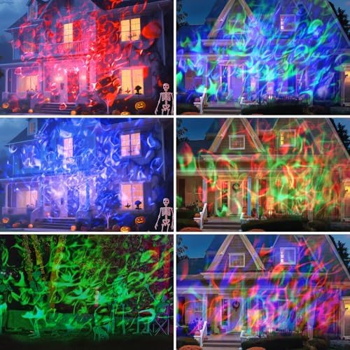 (2 Pack) Halloween Christmas Projector Lights Outdoor - RGBW Ocean Wave LED Light Projector with Remote & Timer, IP65 Weatherproof for Yard, House Parties, Bedroom Ceiling Decor (Holiday Gift Idea) - Image 6