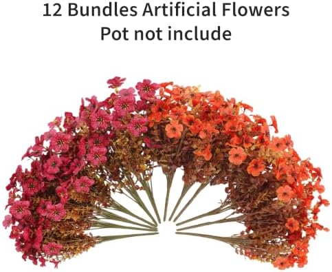 Artificial Fake Mums Fall Flowers for Outdoors Outside Autumn Decoration - Image 6