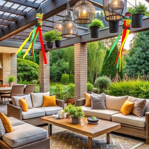 NOVWANG 2 Pieces Juneteenth Windsocks, 40 Inch African American Windsock Outdoor Hanging Flag Juneteenth Decorations for Freedom Day Home Garden Yard Patio Lawn Decor - Image 6
