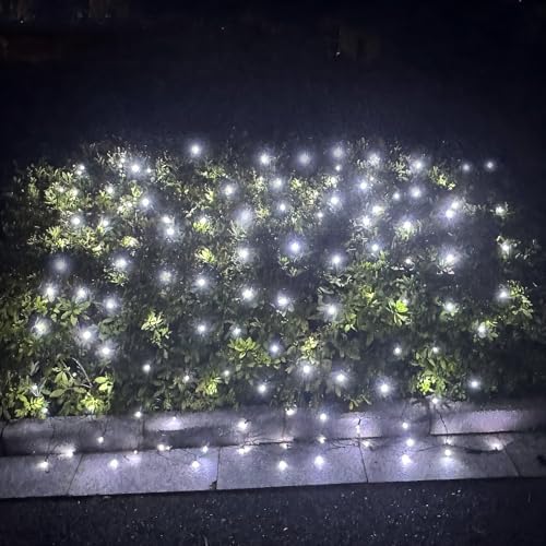 LED Christmas Net Lights Outdoor, UL Certified, 144LED 6ftx6ft, Green Wire, Connectable Waterproof Mesh Light for Christmas Party, Yard, Shrubs and Bushes Decorations (White) - Image 7