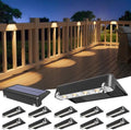 VOLISUN Solar Deck Lights 12 Pack, Warm White Glow LED Large Size Lamp, IP65 Waterproof Step Lights Outdoor for Deck, Step, Fence, Railing, Wall and Stairs (Black) by VOLISUN