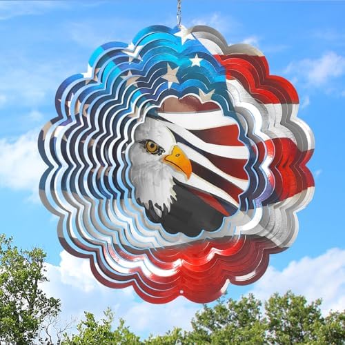 Eagle Wind Spinner, 3D Hanging Outdoor Decor by Eiryhope