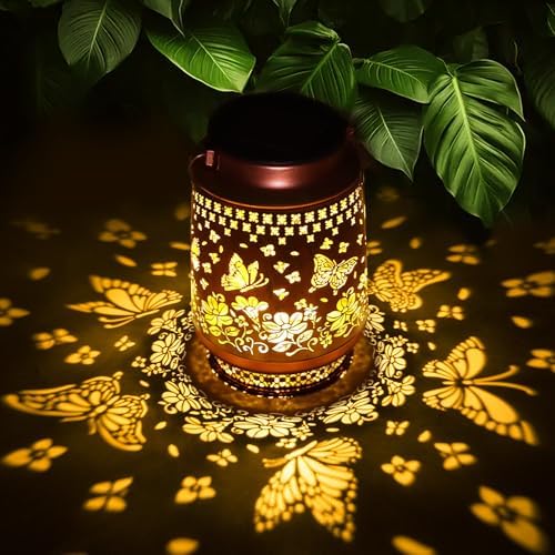 Butterfly Gifts for Women Butterfly Solar Lantern Mothers Day Gifts Birthday Gifts for Women Mom Grandma Sister Friend Garden Decor Metal Solar Lights Outside Decorative for Yard Patio Pathway Porch by Fussion