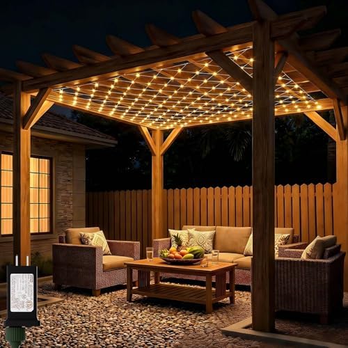 LitHome 10 x 10FT Christmas Net Lights Outdoor Mesh Lights Connectable by LitHome
