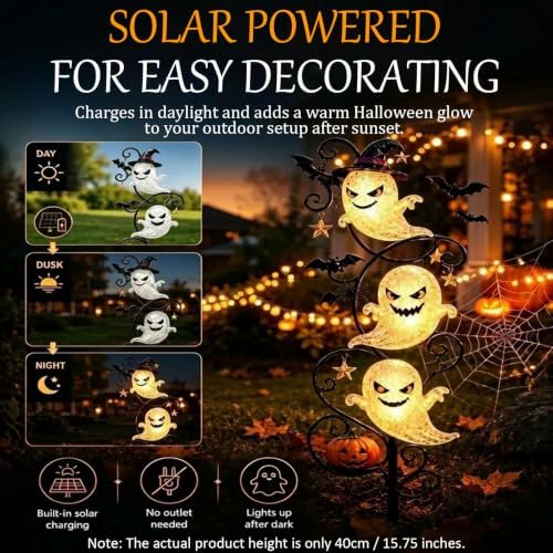 Halloween Decorations Outdoor-Solar Stake Lights Halloween Decor (15.75" H) - Image 4