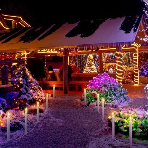 Tujoe 10 Pcs Christmas C7 Pathway Lights Outdoor with Stakes, 19.5 ft - Image 6