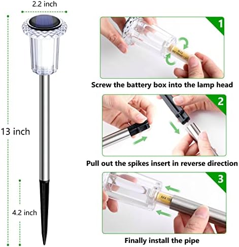 15 Pack Solar Pathway Lights Outdoor Waterproof, Cool White LED - Image 5