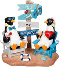 Wonderjune Beach House Decor Resin Sign Figurine for Mantle,Penguin by Wonderjune