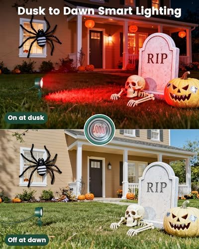 SURAIELEC Dusk to Dawn Halloween Spotlight Outdoor, Timer, ETL Listed - Image 2