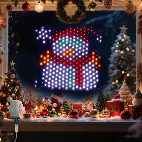 Leisure world LED Snowman Window Silhouette Lights,USB Operated LED Net Outdoor Mesh Lights with Timer, 8 Modes for Indoor Outdoor Holiday Xmas Party Decor by Leisureworld