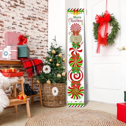 Welcome Porch Sign, Wooden, 47.2", Outdoor Front Door, Candy - Image 3