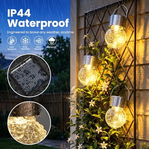 SOLPEX Hanging Solar Lights for Outside Garden Solar Hanging Lanterns 12 Pc - Image 4