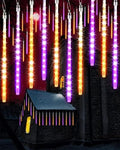 Halloween Lights 10 Tubes Orange Purple Meteor Shower Icicle Lights 240 LED by Flacchi