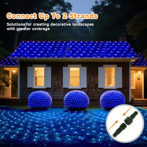 LitHome 14.8FT x 5FT Christmas Net Lights Outdoor Mesh Lights Connectable - Image 3
