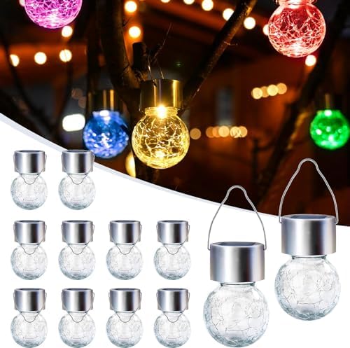 GIGALUMI Solar Hanging Lights Outside Solar Christmas Decoration Light 12Pc by GIGALUMI
