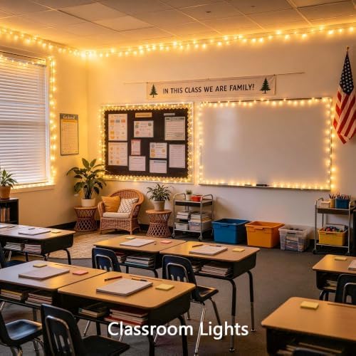 JMEXSUSS 100 LED String Lights Indoor Bedroom Warm White Christmas Lights - Image 4