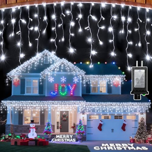 1332 LED 132FT Christmas Lights,296 Drops Icicle Lights with 12 Modes by XIKENGSHQ