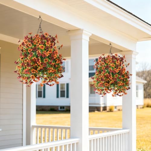 INQCMY Artificial Fall Hanging Flowers for Outdoors Patio Yard Decoration - Image 7