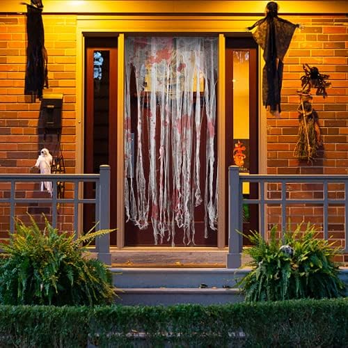 4 Pcs Halloween Door Curtain, 65"x 39" Bloody Doorway Curtain Decoration - Image 4