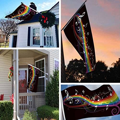 Yekiua Music Flag 3X5 Ft Outdoor Rainbow Music Musical Note Melody Premium Strongest Longest Lasting Flag Vivid Color With Brass Grommets - Image 6