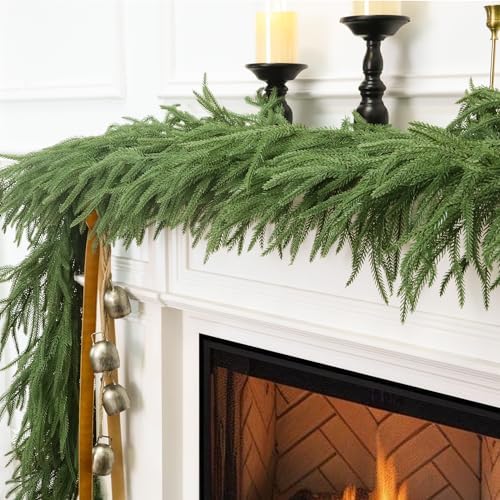 9FT Artificial Norfolk Pine Christmas Garland, Full Realistic Greenery Look - Image 2