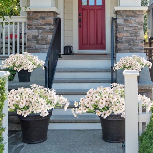 ColoPlay 24 Bundles White Artificial Flowers for Outdoors, Fake Flowers - Image 7